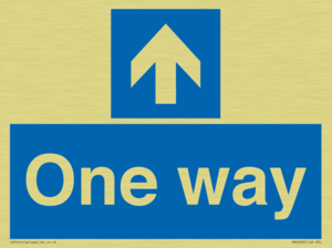 One way with up directional arrow